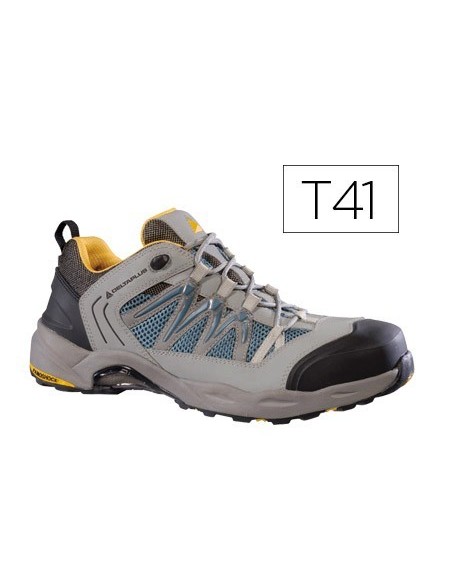 ZAPATOS DE SEGURIDAD DELTAPLUS TREK DE PIEL SERRAJE PUNTERA Y SUELA COMPOSITE GRIS TALLA 41