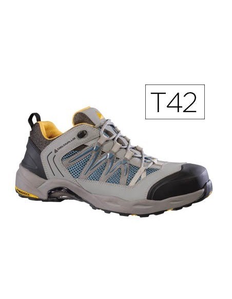 ZAPATOS DE SEGURIDAD DELTAPLUS TREK DE PIEL SERRAJE PUNTERA Y SUELA COMPOSITE GRIS TALLA 42