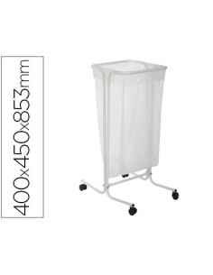 SOPORTE CEP PARA BOLSAS DE BASURA DE 110 LITROS EN PLASTICO Y ACERO CON RUEDAS 400X450X853 MM
