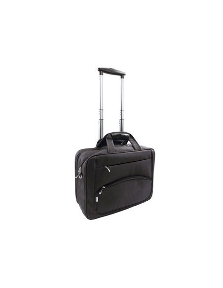 MALETIN PARA PORTATIL Q-CONNECT 16" NEGRO 1 ASA 2 BOLSILLOS EXTERIORES Y RUEDAS MEDIDAS 410X325X150 MM