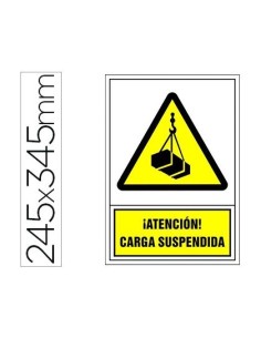 PICTOGRAMA SYSSA SEÑAL DE ADVERTENCIA ATENCION! CARGA SUSPENDIDA EN PVC 245X345 MM