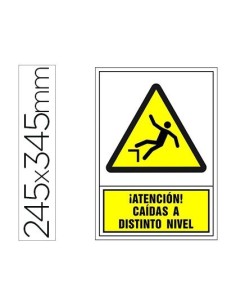 PICTOGRAMA SYSSA SEÑAL DE ADVERTENCIA ATENCION! CAIDAS A DISTINTO NIVEL EN PVC 245X345 MM