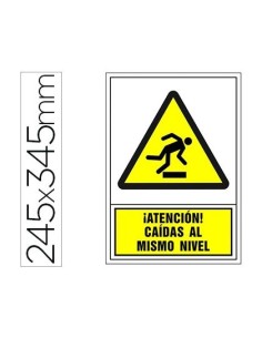 PICTOGRAMA SYSSA SEÑAL DE ADVERTENCIA ATENCION! CAIDAS AL MISMO NIVEL EN PVC 245X345 MM