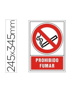 PICTOGRAMA SYSSA SEÑAL DE PROHIBICION PROHIBIDO FUMAR EN PVC 245X345 MM