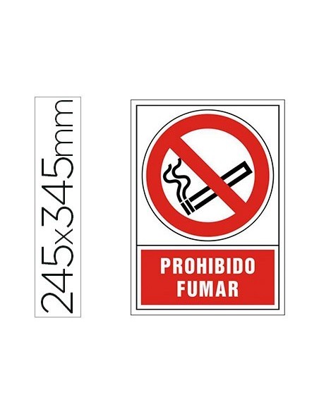 PICTOGRAMA SYSSA SEÑAL DE PROHIBICION PROHIBIDO FUMAR EN PVC 245X345 MM