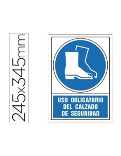 PICTOGRAMA SYSSA SEÑAL DE OBLIGACION USO OBLIGATORIO DEL CALZADO DE SEGURIDAD EN PVC 245X345 MM