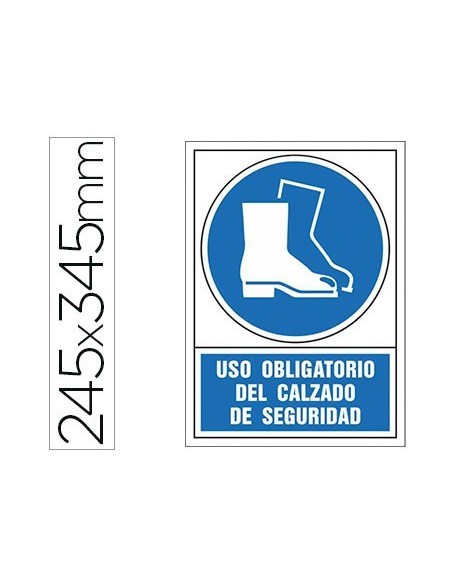 PICTOGRAMA SYSSA SEÑAL DE OBLIGACION USO OBLIGATORIO DEL CALZADO DE SEGURIDAD EN PVC 245X345 MM