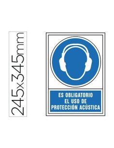 PICTOGRAMA SYSSA SEÑAL DE OBLIGACION ES OBLIGATORIO EL USO DE PROTECCION ACUSTICA EN PVC 245X345 MM