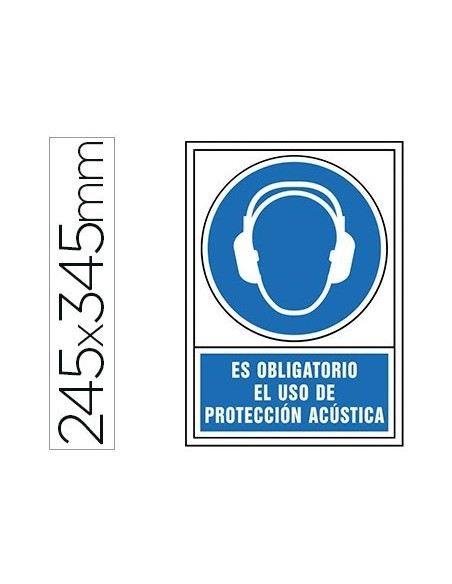 PICTOGRAMA SYSSA SEÑAL DE OBLIGACION ES OBLIGATORIO EL USO DE PROTECCION ACUSTICA EN PVC 245X345 MM