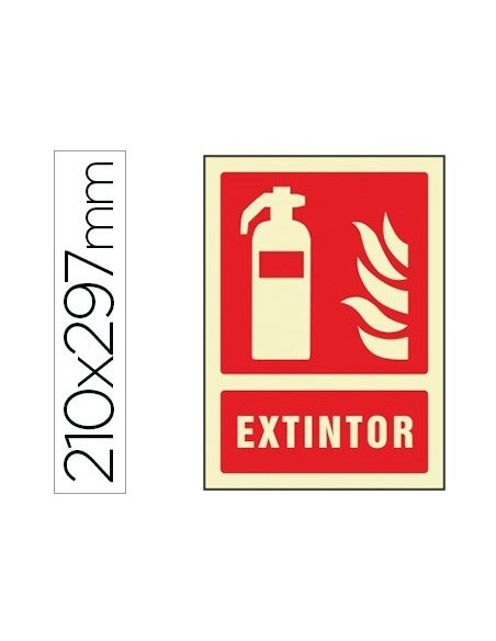 PICTOGRAMA SYSSA SEÑAL DE EXTINTOR EN PVC FOTOLUMINISCENTE 210X297 MM