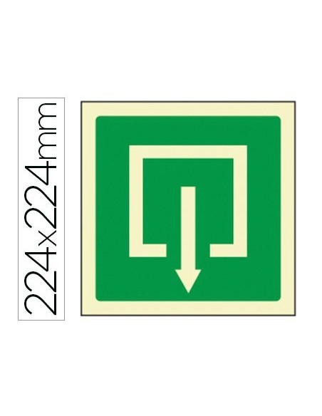PICTOGRAMA SYSSA SEÑAL DE SALIDA EN PVC FOTOLUMINISCENTE 224X224 MM