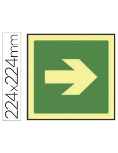 PICTOGRAMA SYSSA SEÑAL DE VIA DE EVACUACION EN PVC FOTOLUMINISCENTE 224X224 MM
