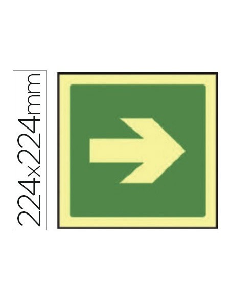 PICTOGRAMA SYSSA SEÑAL DE VIA DE EVACUACION EN PVC FOTOLUMINISCENTE 224X224 MM