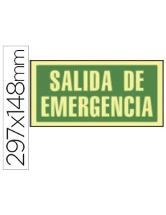 PICTOGRAMA SYSSA SEÑAL DE SALIDA DE EMERGENCIA EN PVC FOTOLUMINISCENTE 297X148 MM