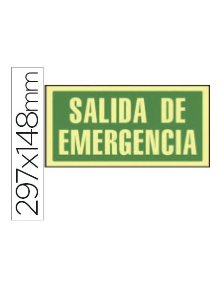 PICTOGRAMA SYSSA SEÑAL DE SALIDA DE EMERGENCIA EN PVC FOTOLUMINISCENTE 297X148 MM