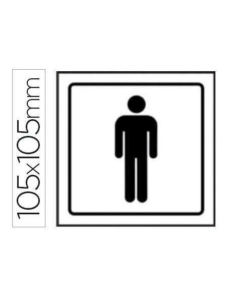 PICTOGRAMA SYSSA SEÑAL DE ASEOS CABALLEROS EN PVC 105X105 MM
