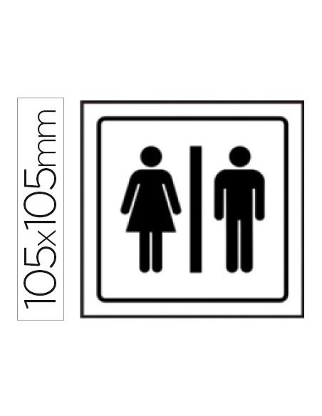 PICTOGRAMA SYSSA SEÑAL DE ASEOS CABALLEROS-SEÑORAS EN PVC 105X105 MM