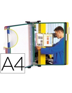 PORTACATALOGO DE PARED METALICO TARIFOLD CON 10 FUNDAS DIN-A4 COLORES SURTIDOS