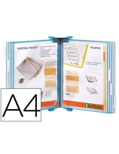 PORTACATALOGO DE PARED POLIPROPILENO TARIFOLD CON 10 FUNDAS DIN A4 COLOR AZUL