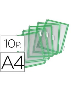 FUNDA PARA PORTACATALOGO TARIFOLD DIN A4 COLOR VERDE PACK DE 10 UNIDADES