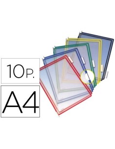 FUNDA PARA PORTACATALOGO TARIFOLD DIN A4 COLORES SURTIDOS PACK DE 10 UNIDADES
