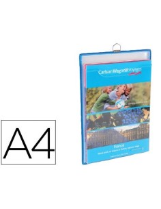 FUNDA PARA COLGAR TARIFOLD DIN A4 ANILLA METALICA FORMATO VERTICAL PACK DE 5 5 UNIDADES COLOR AZUL