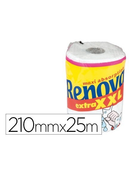 PAPEL DE COCINA RENOVA JUMBO ULTRA ABSORBENTE 42G/M2 ANCHO 210MM LARGO 25M