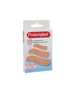 TIRA PROTECTORA PROTECPLAST FLEXIBLES PARA HERIDAS Y CORTES PACK DE 20 UNIDADES TRES TAMAÑOS SURTIDOS