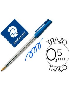 BOLIGRAFO STAEDTLER STICK AZUL CON CAPUCHON
