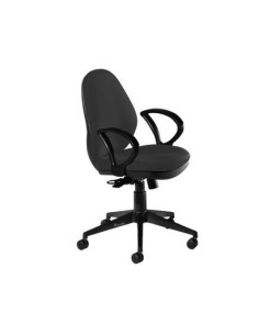 SILLA ROCADA CON BRAZOS COLOR NEGRO DIAMETRO BASE 700 MM RESPALDO DE 500 MM X 470 MM