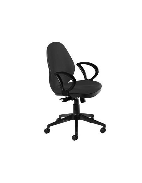 SILLA ROCADA CON BRAZOS COLOR NEGRO DIAMETRO BASE 700 MM RESPALDO DE 500 MM X 470 MM