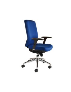 SILLA ROCADA SISTEMA SIR CON BRAZOS ELEVACION A GAS ESTRUCTURA ALUMINIO TELA IGNIFUGA AZUL RESPALDO 600 MM