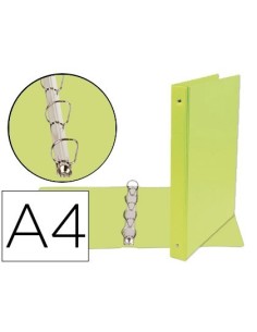 CARPETA DE 4 ANILLAS 25 MM MIXTAS LIDERPAPEL A4 CARTON FORRADO PVC VERDE