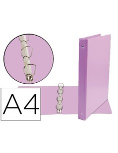 CARPETA DE 4 ANILLAS 25 MM MIXTAS LIDERPAPEL A4 CARTON FORRADO PVC VIOLETA