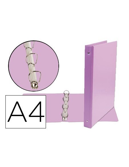 CARPETA DE 4 ANILLAS 25 MM MIXTAS LIDERPAPEL A4 CARTON FORRADO PVC VIOLETA