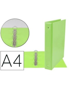 CARPETA DE 4 ANILLAS 40 MM MIXTAS LIDERPAPEL A4 CARTON FORRADO PVC VERDE