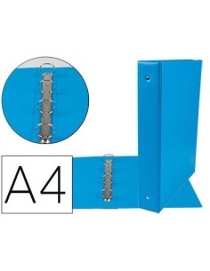CARPETA DE 4 ANILLAS 40 MM MIXTAS LIDERPAPEL A4 CARTON FORRADO PVC AZUL