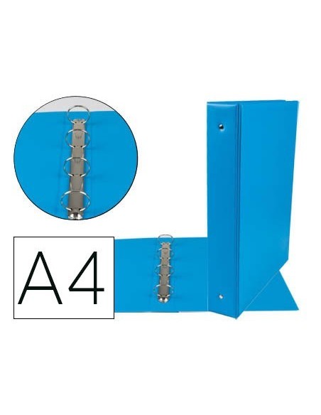 CARPETA DE 4 ANILLAS 40 MM MIXTAS LIDERPAPEL A4 CARTON FORRADO PVC AZUL