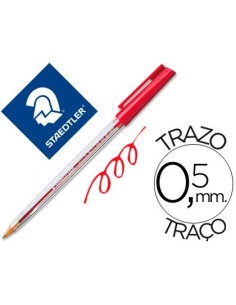 BOLIGRAFO STAEDTLER STICK ROJO CON CAPUCHON