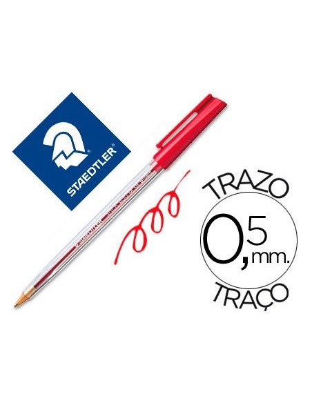 BOLIGRAFO STAEDTLER STICK ROJO CON CAPUCHON