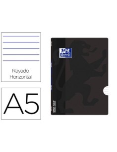 LIBRETA ESCOLAR OXFORD OPENFLEX TAPA FLEXIBLE OPTIK PAPER 48 HOJAS DIN A5 RAYADO HORIZONTAL COLOR NEGRO
