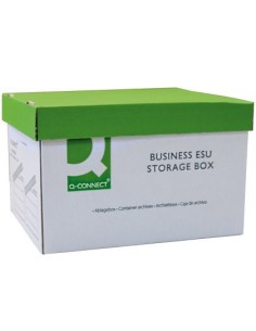 CAJON Q-CONNECT CARTON PARA 3 CAJAS ARCHIVO DEFINITIVO A4 LOMO 100 MM MONTAJE AUTOMATICOMEDIDAS INTERIOR 327X387X250MM