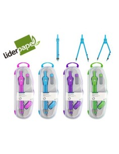 COMPAS LIDERPAPEL ARTICULADO CON ADAPTADOR UNIVERSAL COLOR