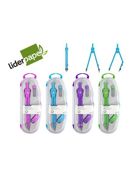 COMPAS LIDERPAPEL ARTICULADO CON ADAPTADOR UNIVERSAL COLOR