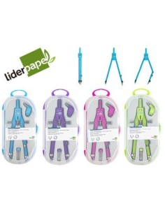 COMPAS LIDERPAPEL MICROMETRICO CON ADAPTADOR COLOR