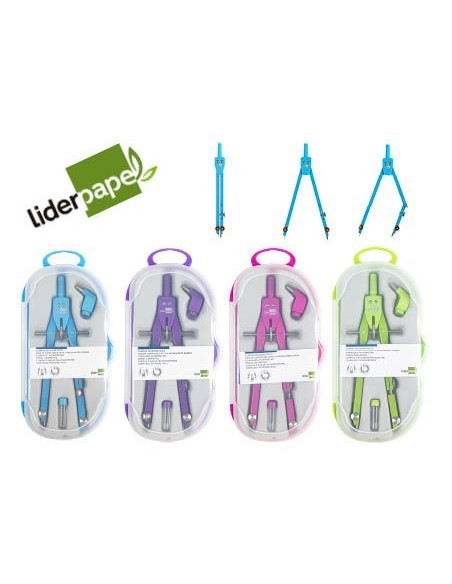 COMPAS LIDERPAPEL MICROMETRICO CON ADAPTADOR COLOR