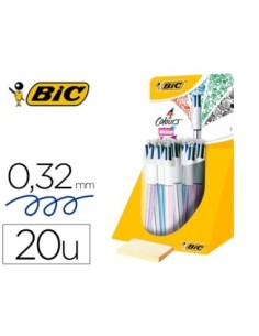 BOLIGRAFO BIC CUATRO COLORES SHINE COLORES METALIZADOS PUNTA DE 1 MM