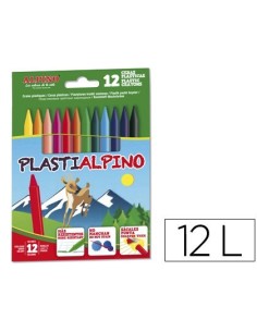 LAPICES CERA ALPINO PLASTI CAJA DE 12 UNIDADES COLORES SURTIDOS
