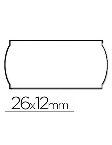 ETIQUETAS METO ONDULADAS 26 X 12 MM BLANCA ADH.N2. ROLLO DE 1500 ETIQUETAS TROQUELADAS (P+T) PARA ETIQUETADORA TOVEL