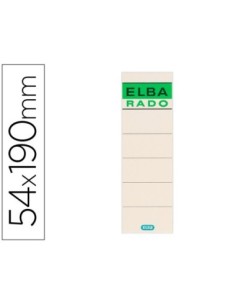 ETIQUETAS ADHESIVAS ELBA LOMERA COLOR HUESO 54 X 190 MM PACK DE 10 UNIDADES